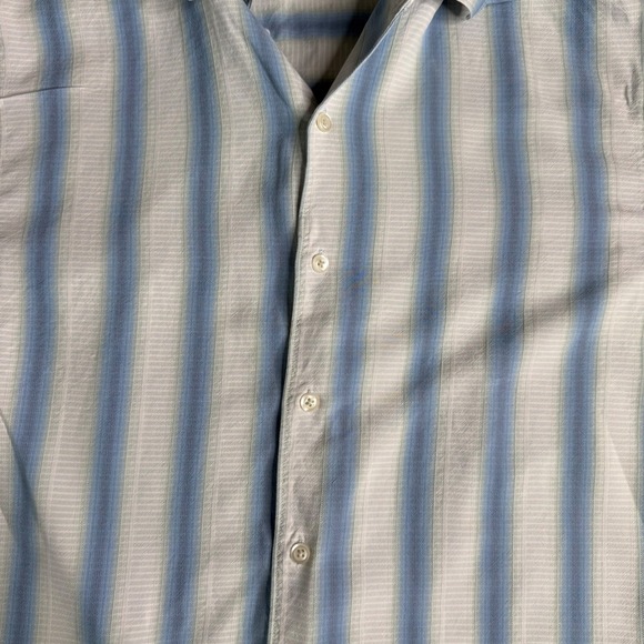 Tommy Bahama Silk Button‎ Up Shirt Striped Short Sleeve Casual Size M - Picture 3 of 7